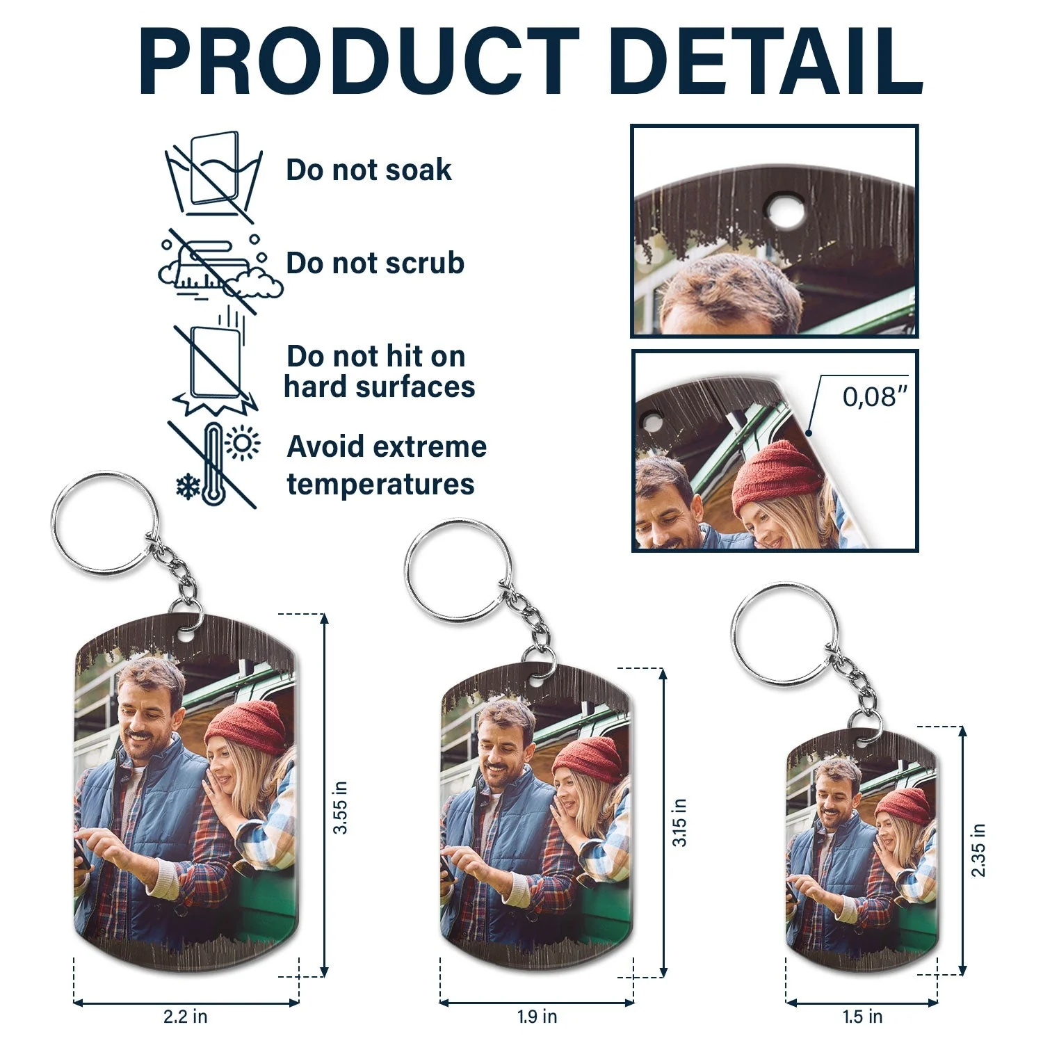 Custom Photo Keys To The Camper - Anniversary, Loving Gifts For Couples, Husband, Wife, Camping Lovers - Personalized Aluminum Keychain - Image 5