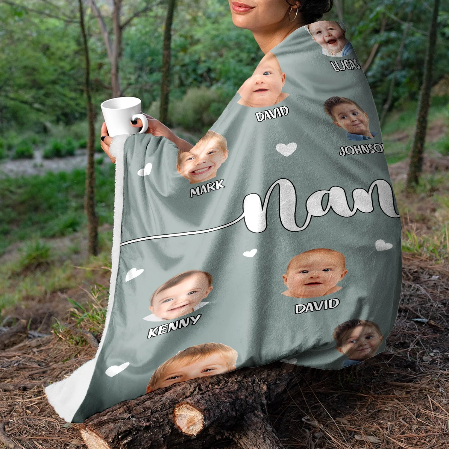 Custom Photo Kid Baby Faces - Birthday, Loving Gift For Grandma, Grandmother, Mom, Mother - Personalized Fleece Blanket, Sherpa Blanket - Image 6