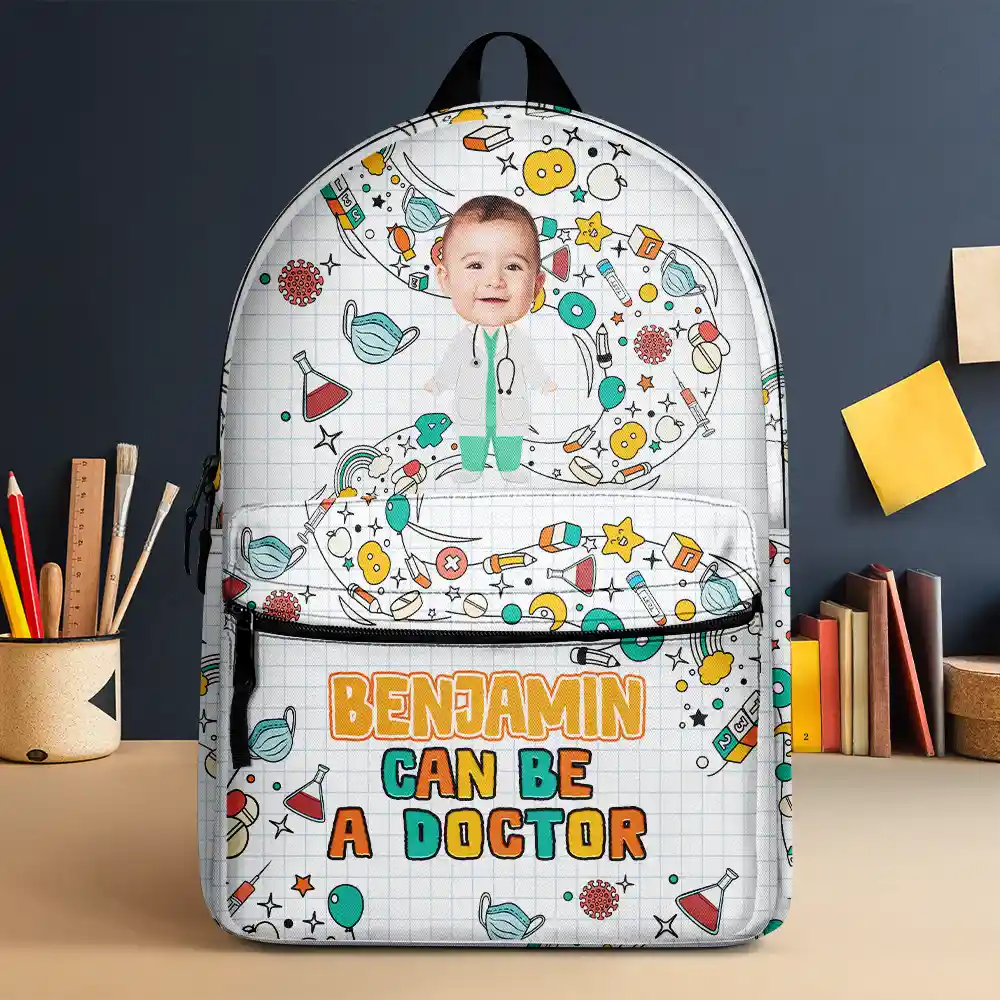 Custom Photo Kid Can Be Anything - Personalized Canvas Backpack - Image 3