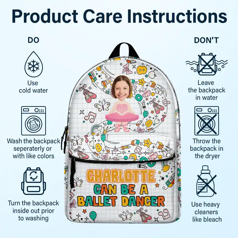 Custom Photo Kid Can Be Anything - Personalized Canvas Backpack - Image 7