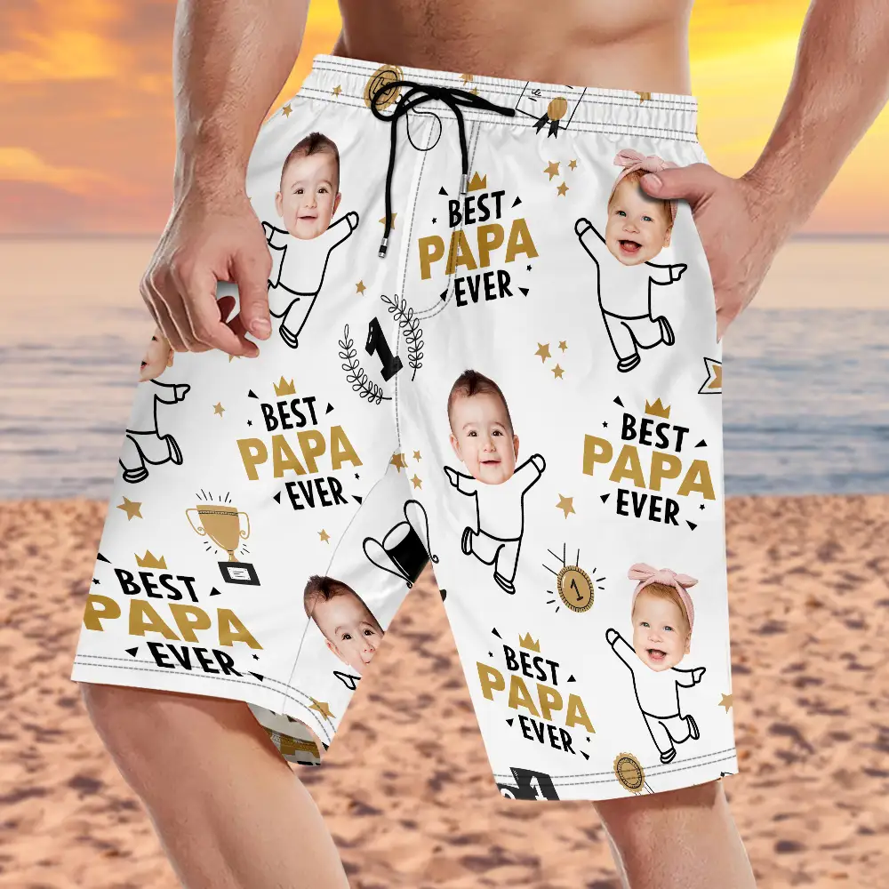Custom Photo Kids Dancing - Personalized Unisex Beach Shorts - Image 4