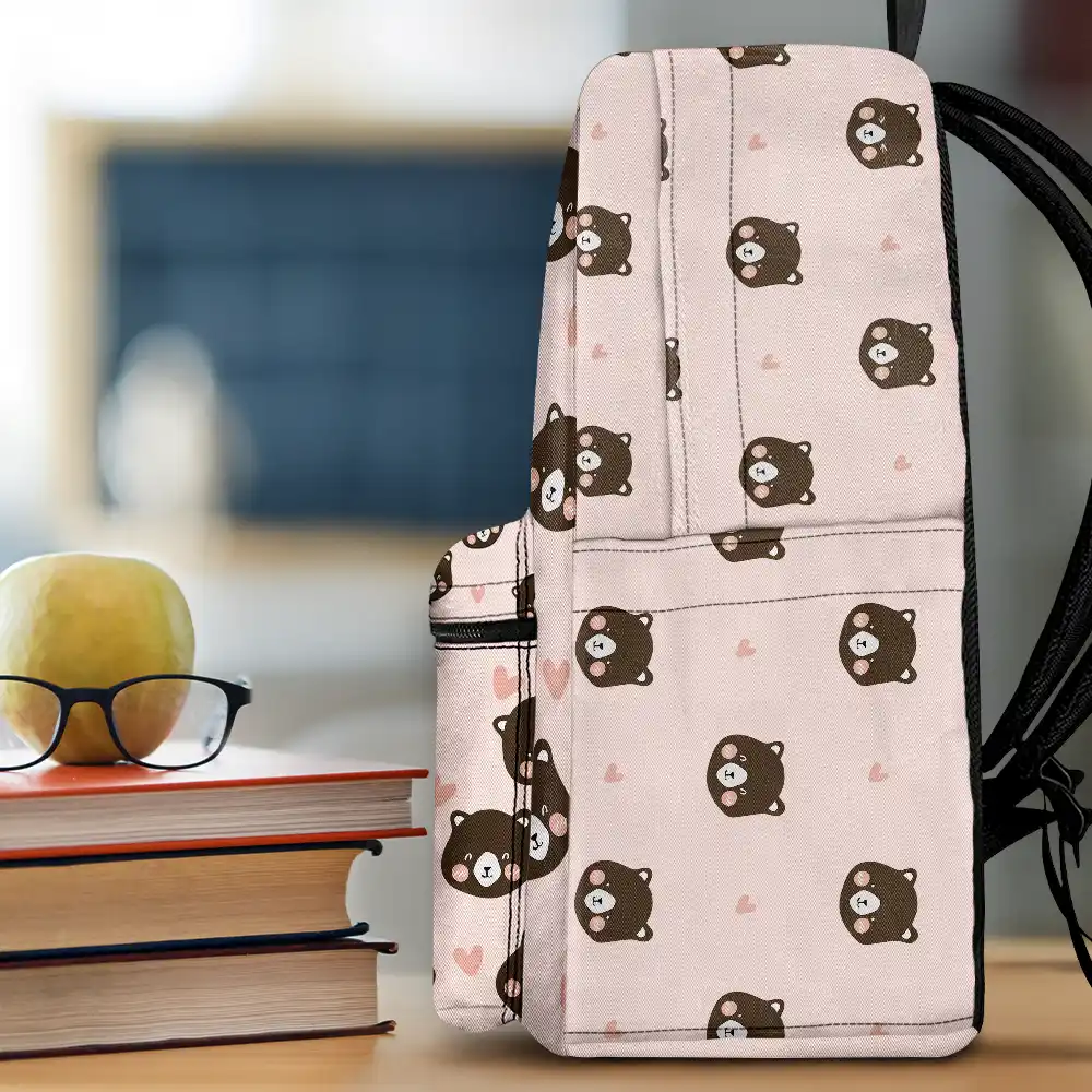 Custom Photo Kid's Dinosaur Unicorn Bear Adventure - Personalized Canvas Backpack - Image 4