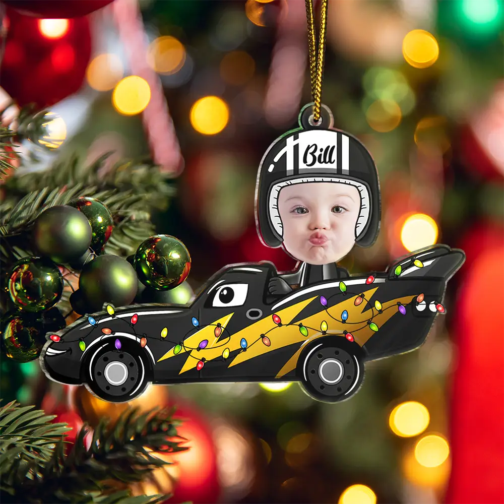 Custom Photo Kids Face Car Toy - Personalized Cutout Acrylic Ornament - Image 6