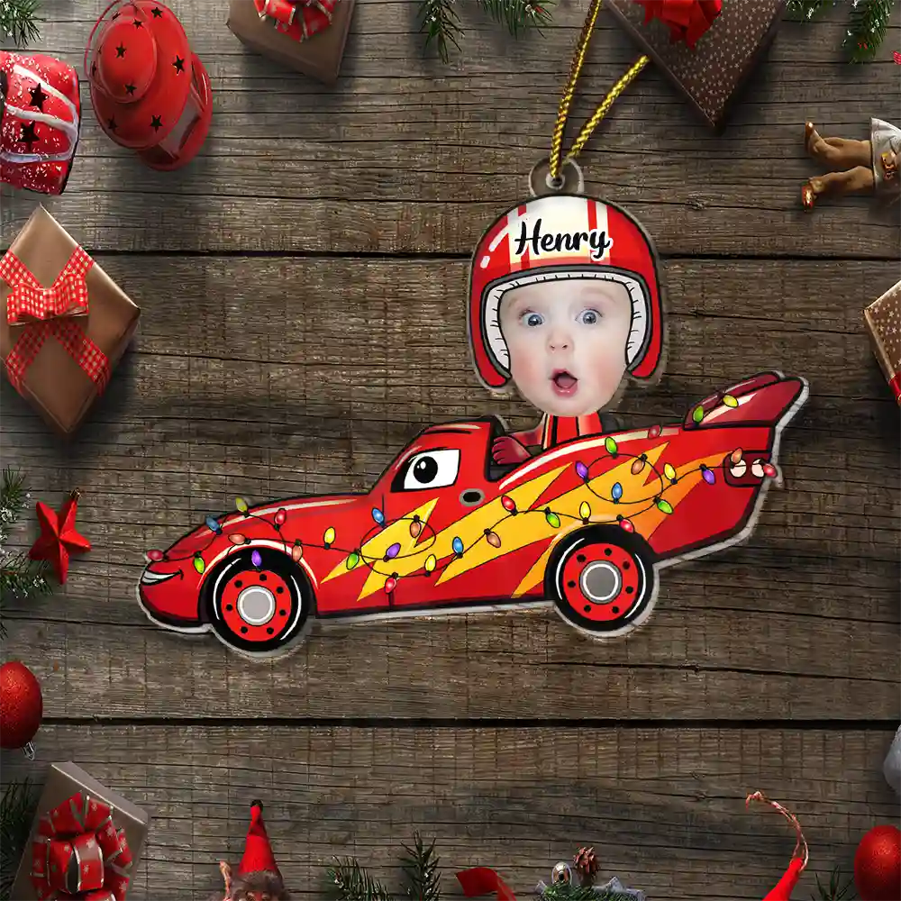 Custom Photo Kids Face Car Toy - Personalized Cutout Acrylic Ornament - Image 7