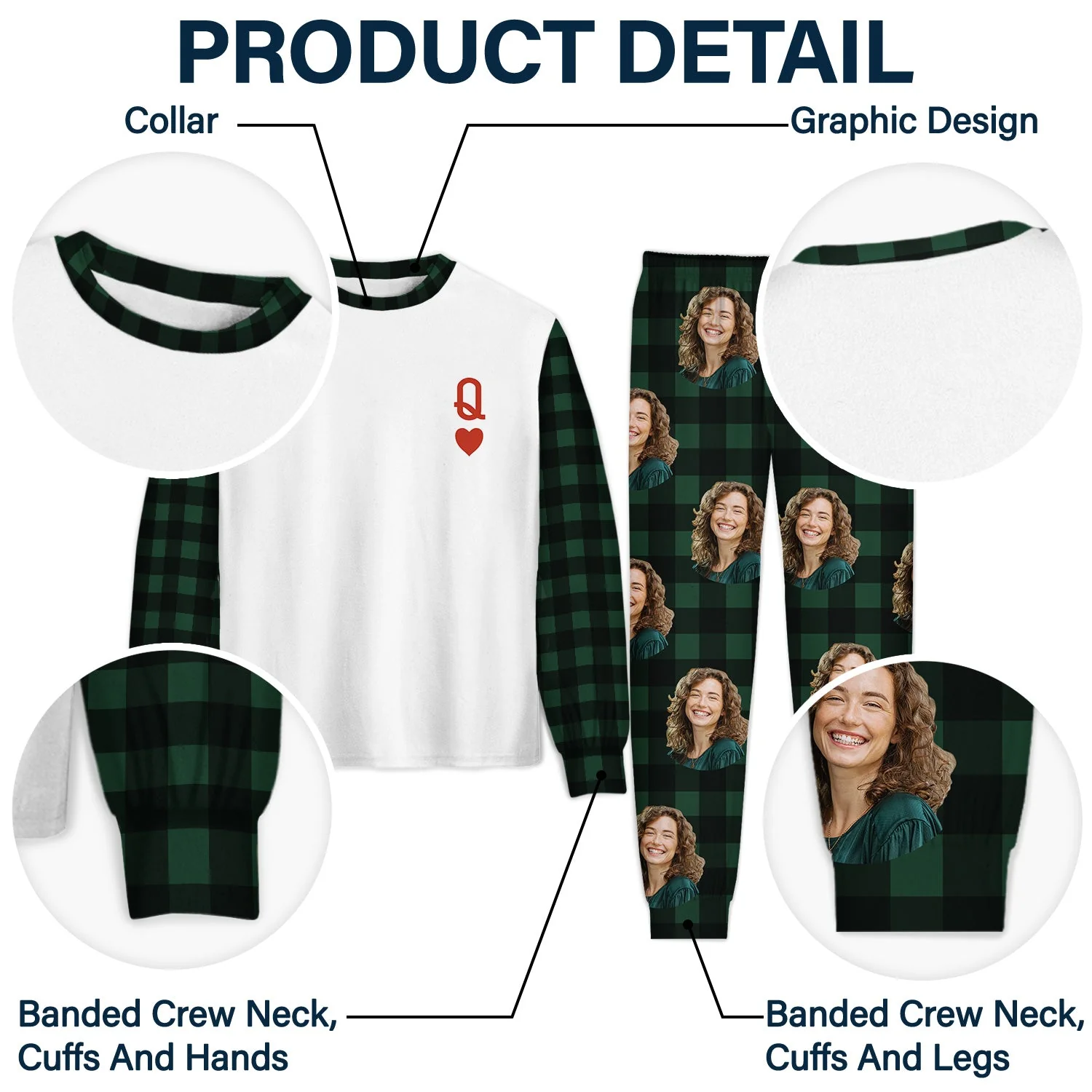 Custom Photo King Queen - Gift For Couples - Personalized Unisex Pajamas Set - Image 6