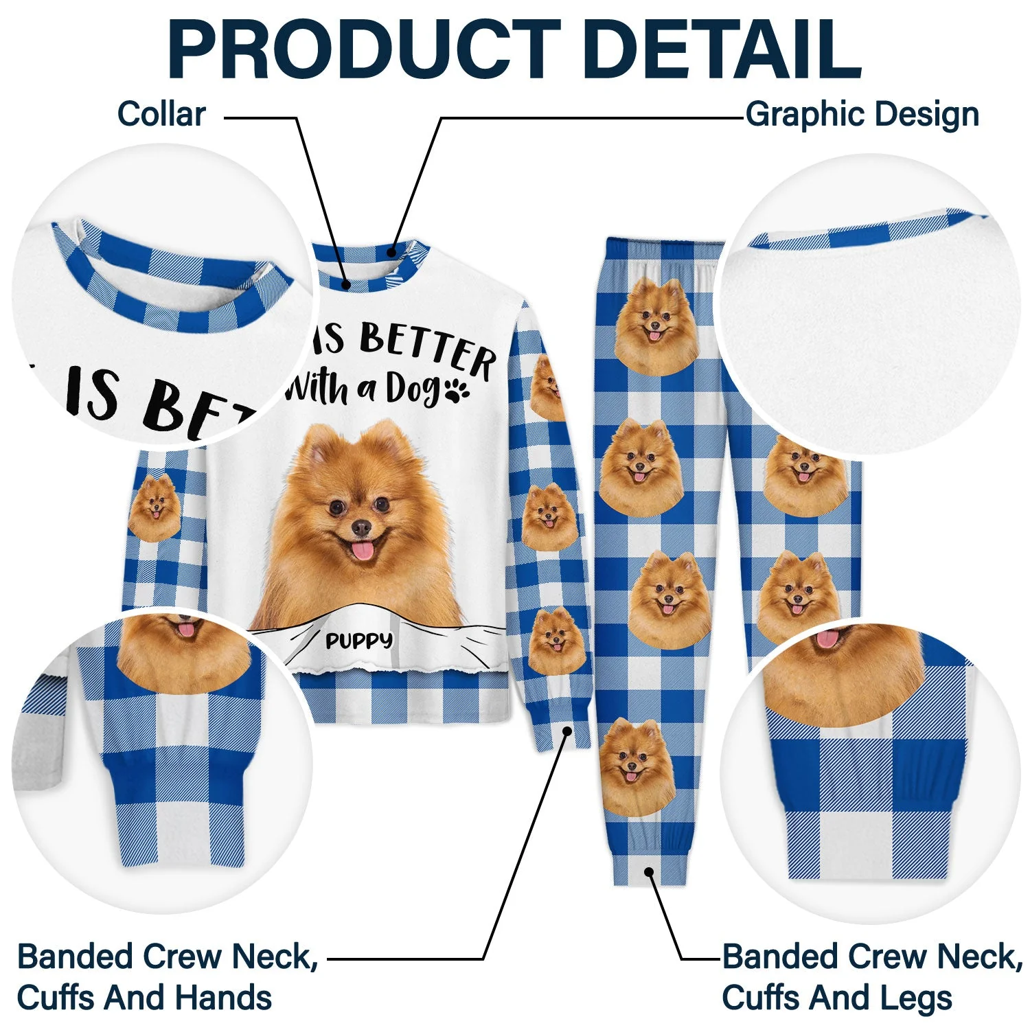 Custom Photo Life Is Better - Gift For Pet Lovers - Personalized Unisex Pajamas Set - Image 6