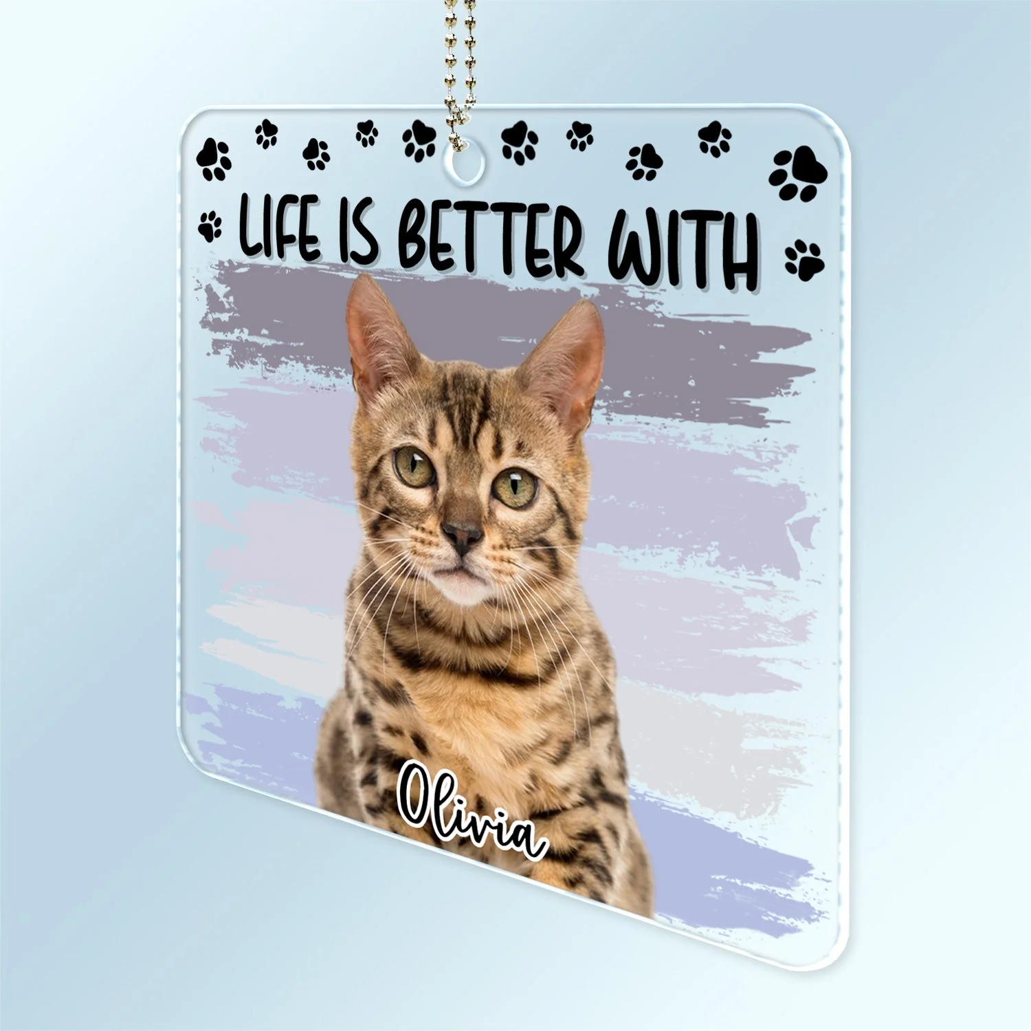 Custom Photo Life Is Better With Dog Cat - Gift For Pet Lovers - Personalized Acrylic Car Hanger - Image 3