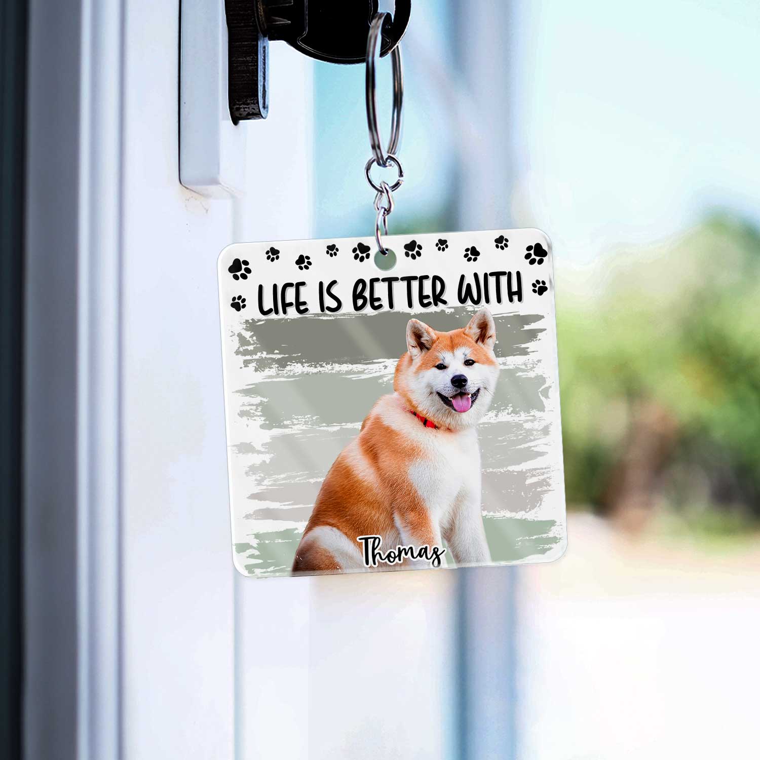 Custom Photo Life Is Better With Dog Cat - Gift For Pet Lovers - Personalized Acrylic Keychain - Image 4