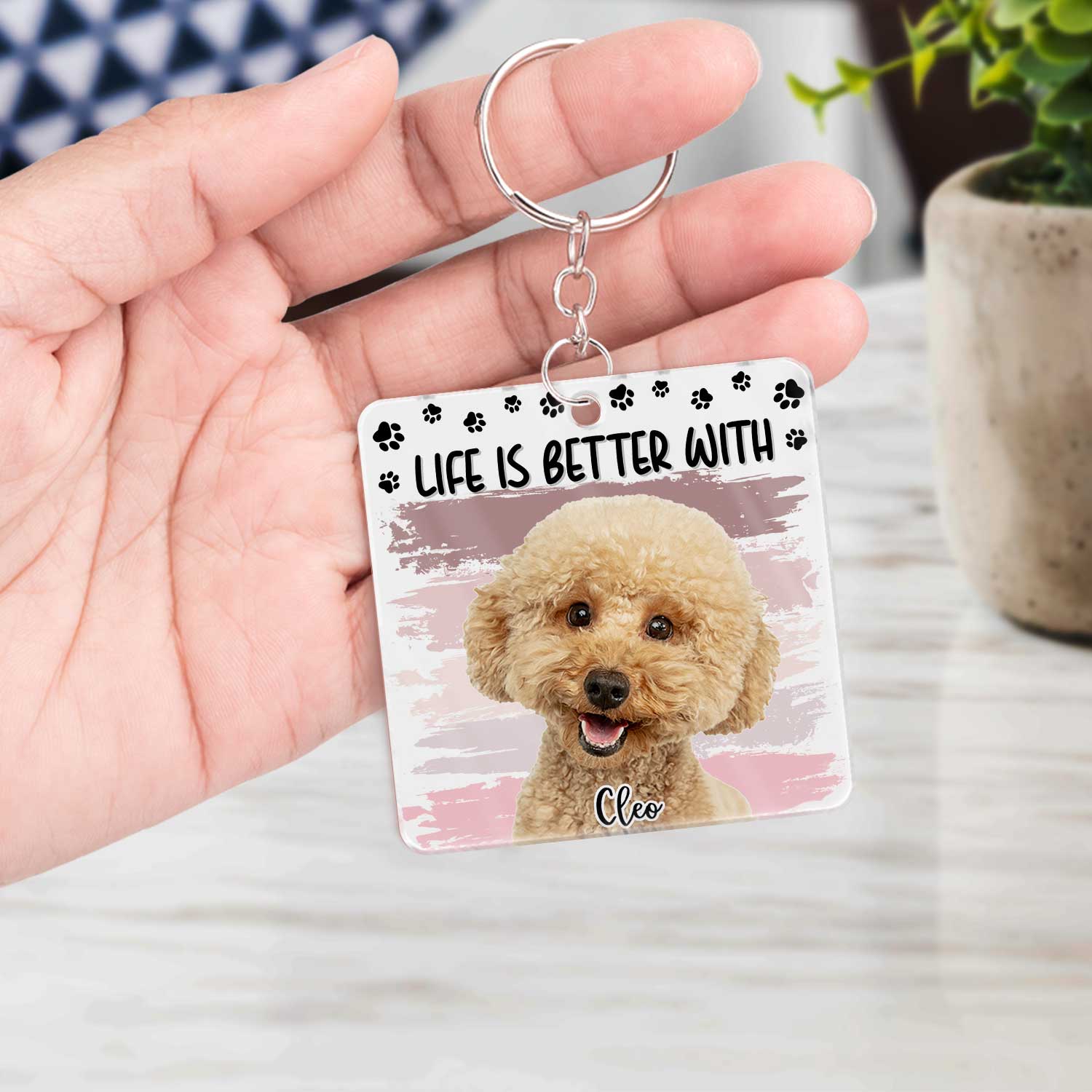 Custom Photo Life Is Better With Dog Cat - Gift For Pet Lovers - Personalized Acrylic Keychain - Image 5