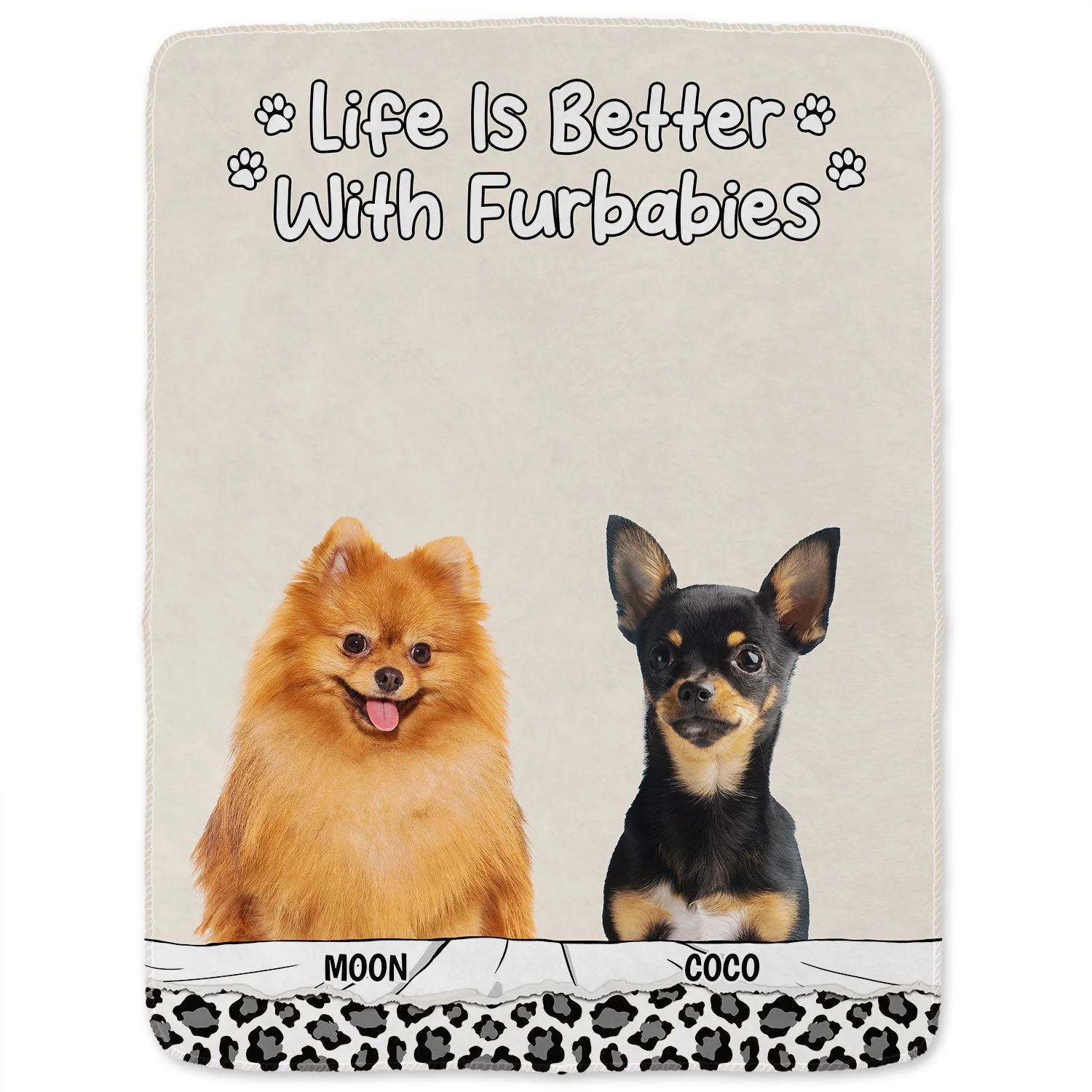 Custom Photo Life Is Better With Dog Cat - Gift For Pet Lovers - Personalized Fleece Blanket - Image 2