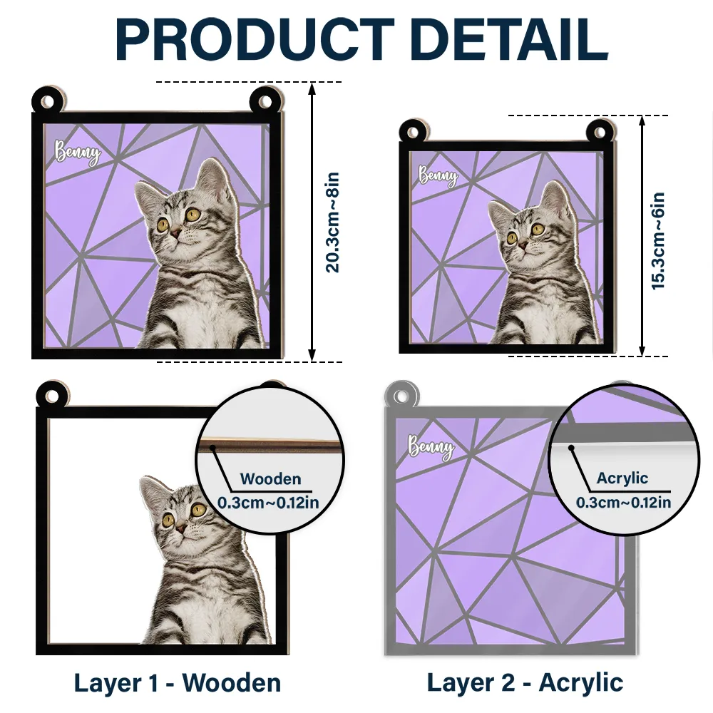 Custom Photo Life Is Better With Dogs Cats - Personalized Window Hanging Suncatcher Ornament - Image 7