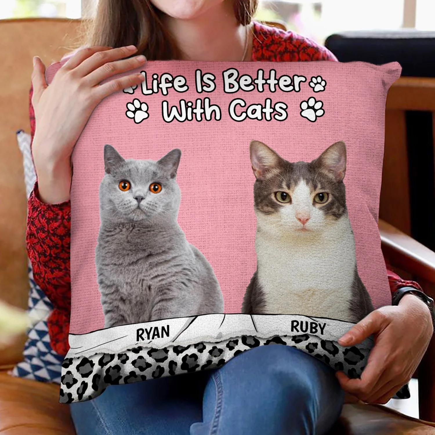 Custom Photo Life Is Better With Dogs - Gift For Pet Lovers - Personalized Pillow - Image 3