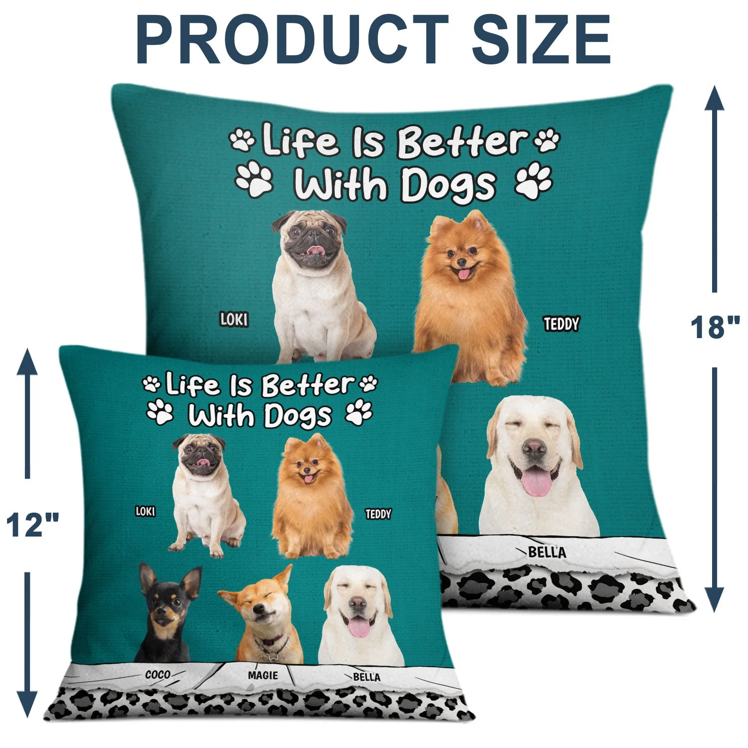 Custom Photo Life Is Better With Dogs - Gift For Pet Lovers - Personalized Pillow - Image 5