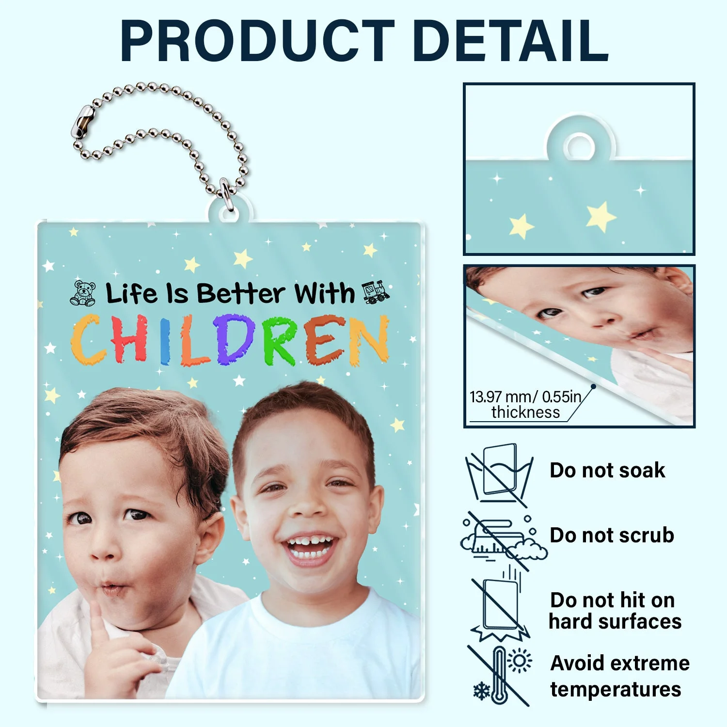 Custom Photo Life Is Better With Grandkids - Birthday, Loving Gift For Mother, Father, Grandma, Grandpa - Personalized Acrylic Car Hanger - Image 6