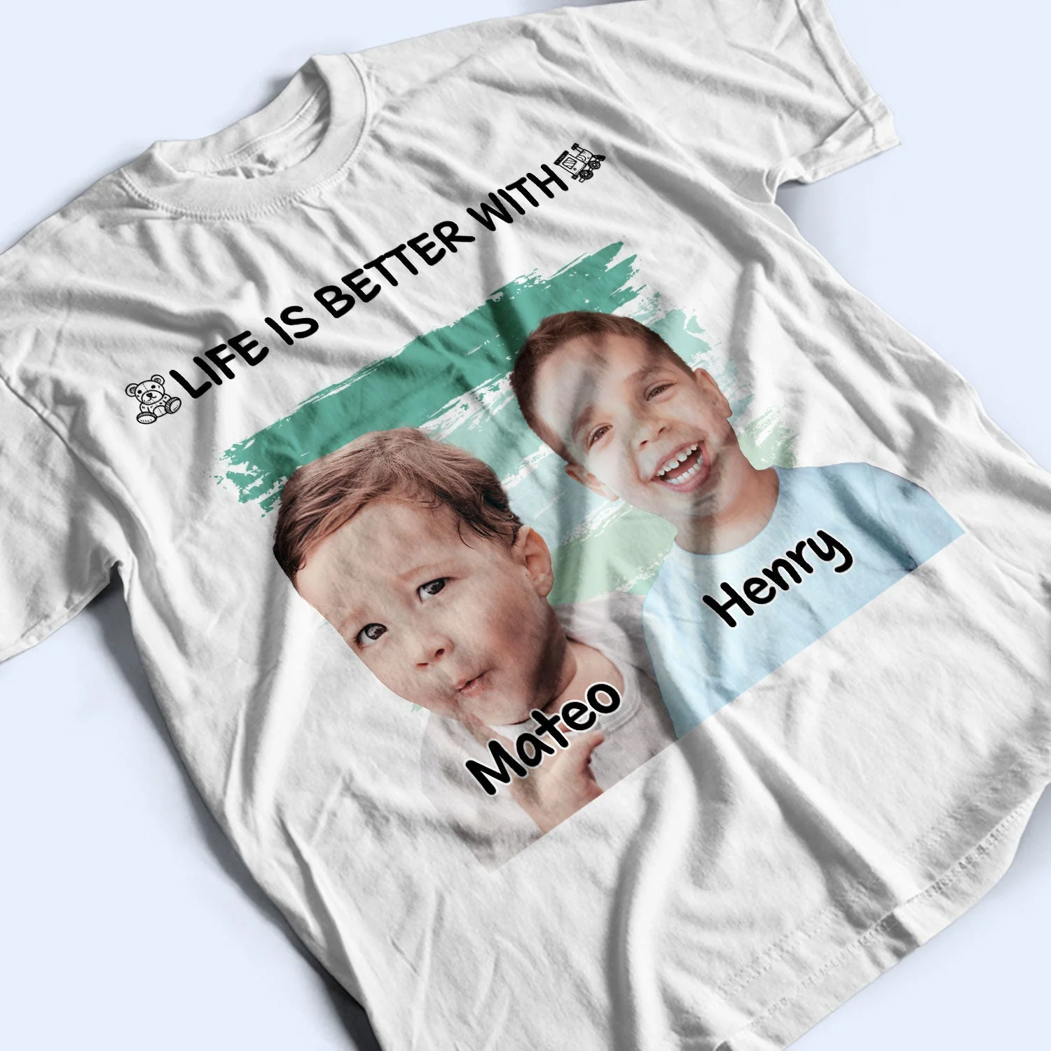 Custom Photo Life Is Better With Grandkids Pet - Birthday, Loving Gift For Mother, Father, Grandma, Grandpa - Personalized T Shirt - Image 5