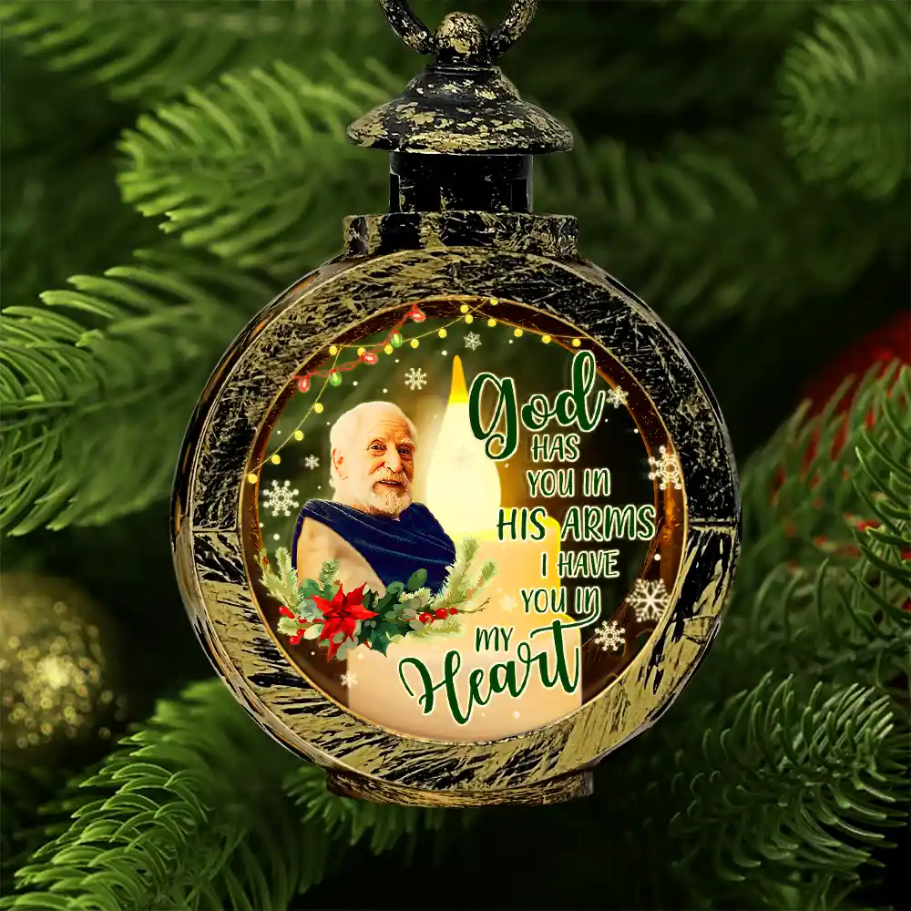 Custom Photo Light Of Those Who Are Watching Today From Heaven - Personalized Candlelight Lantern Ornament - Image 3
