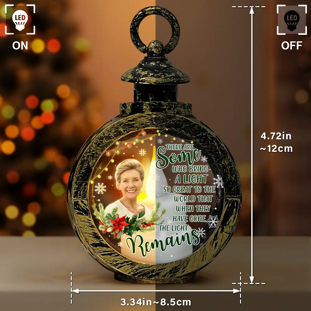 Custom Photo Light Of Those Who Are Watching Today From Heaven - Personalized Candlelight Lantern Ornament - Image 4