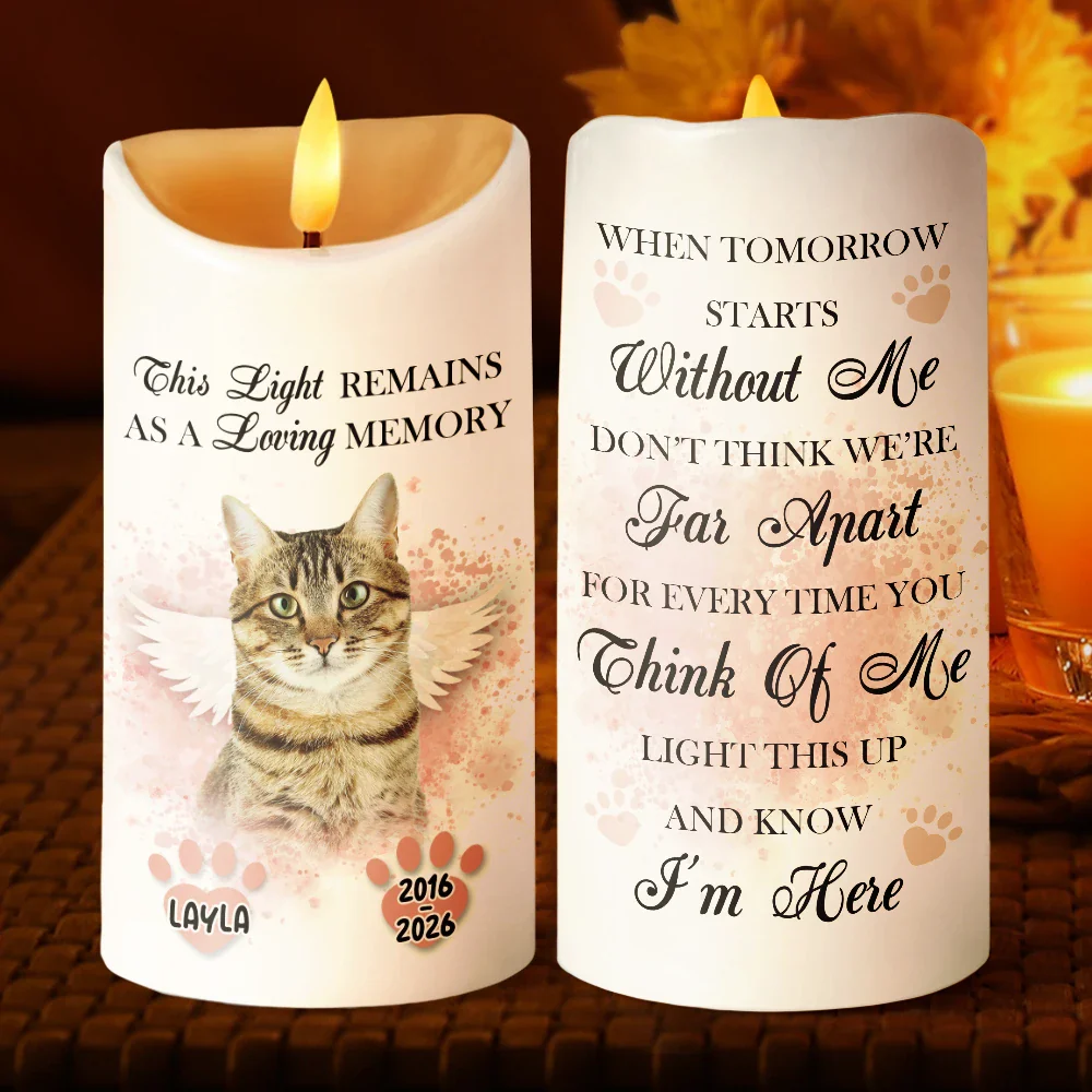 Custom Photo Light This Up And Know I'm Here - Personalized Flameless LED Candle - Image 3