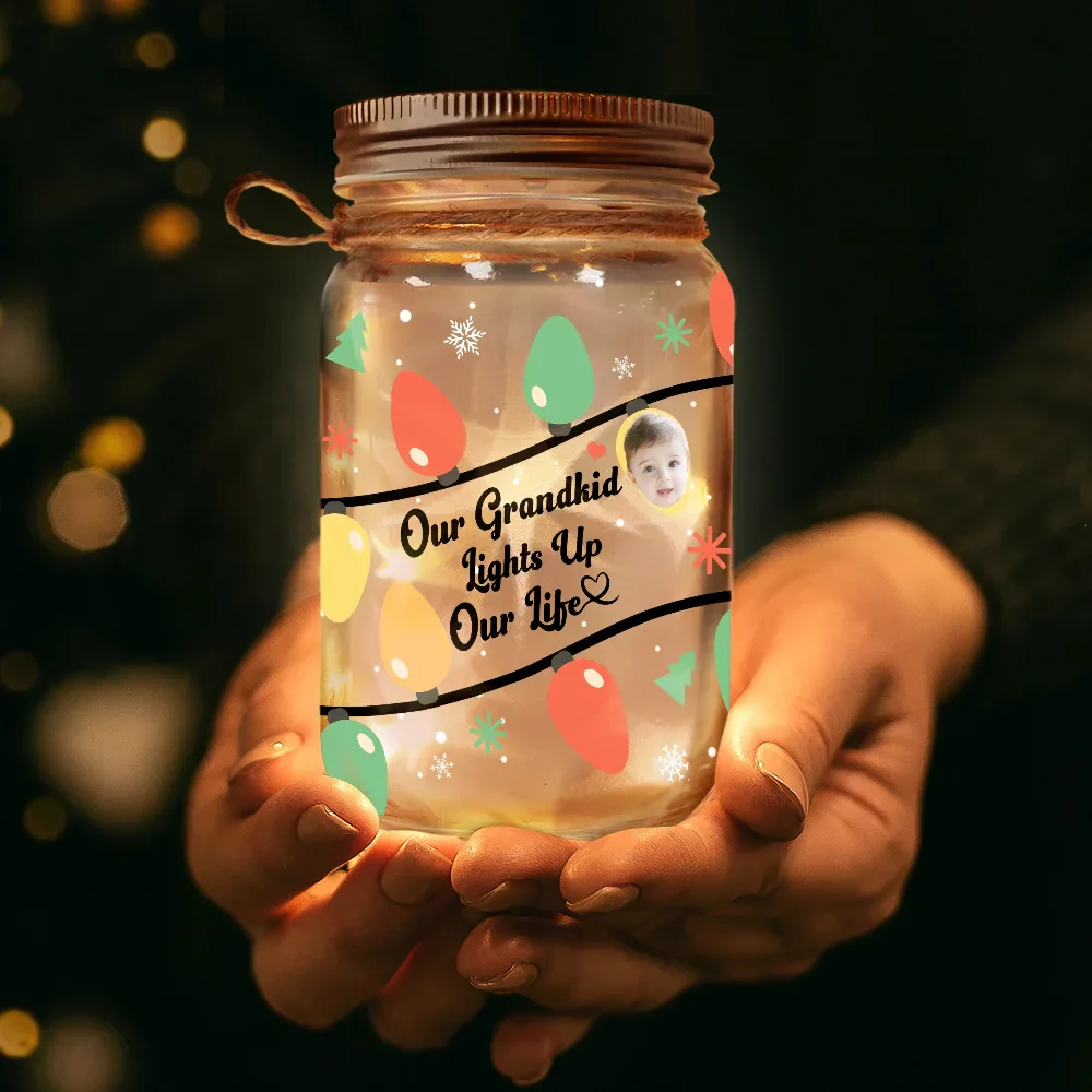 Custom Photo Light Up My Christmas - Personalized Mason Jar Light - Image 4