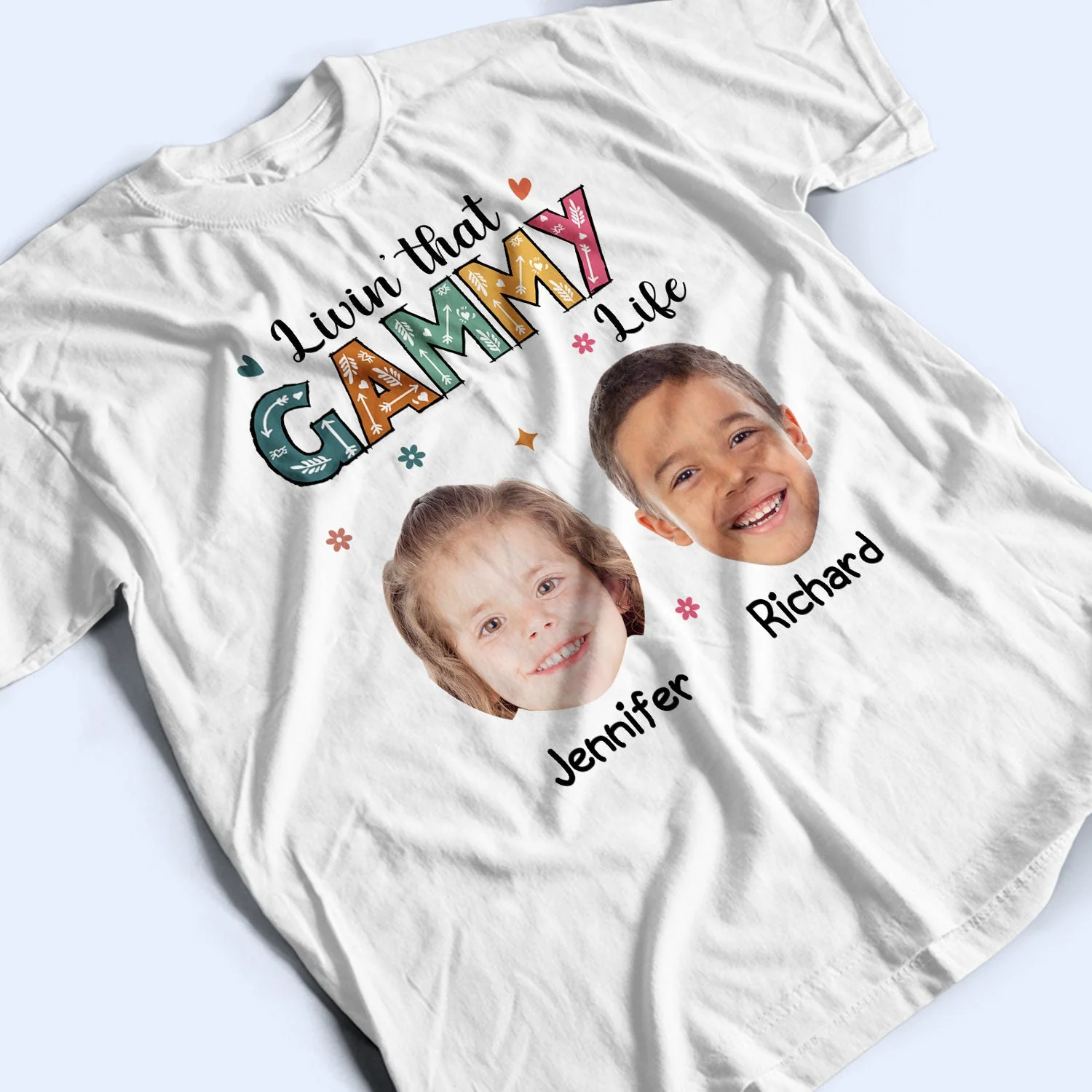 Custom Photo Living That Grandma Life - Funny Gift For Grandma, Mom, Nana, Gigi - Personalized T Shirt - Image 4