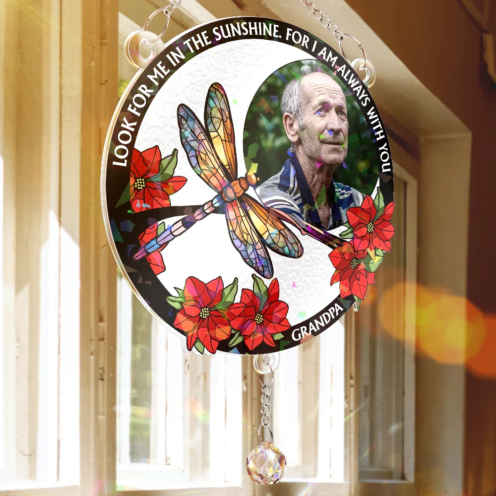 Custom Photo Look For Me In The Sunshine - Personalized Rainbow Suncatcher With Crystal Ball Prism - Image 3