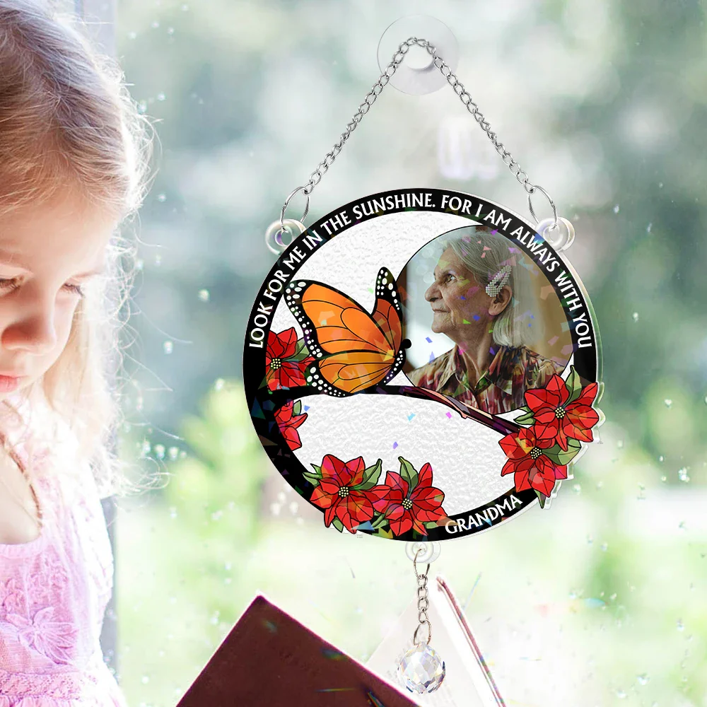 Custom Photo Look For Me In The Sunshine - Personalized Rainbow Suncatcher With Crystal Ball Prism - Image 5