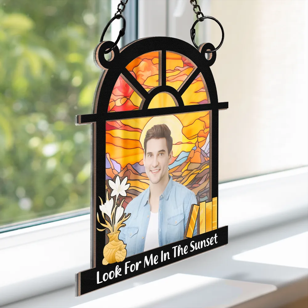 Custom Photo Look For Me - Personalized Window Hanging Suncatcher Ornament - Image 4