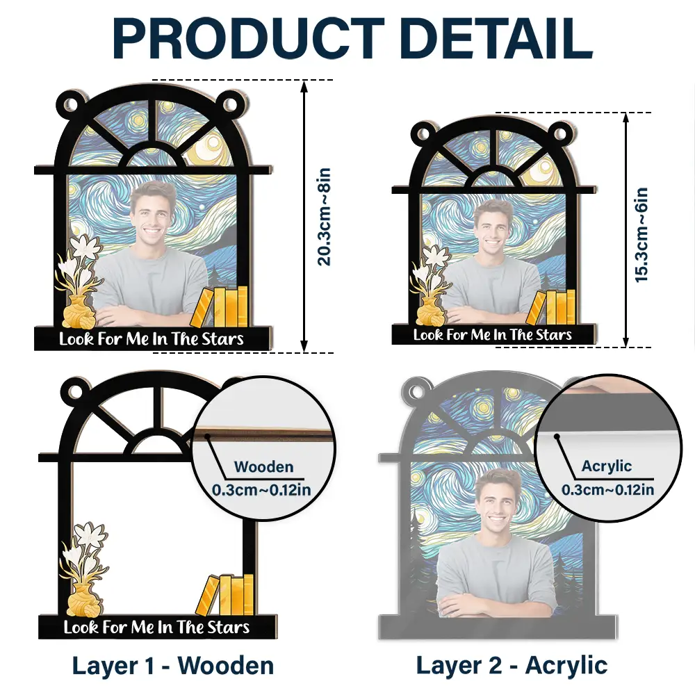 Custom Photo Look For Me - Personalized Window Hanging Suncatcher Ornament - Image 6