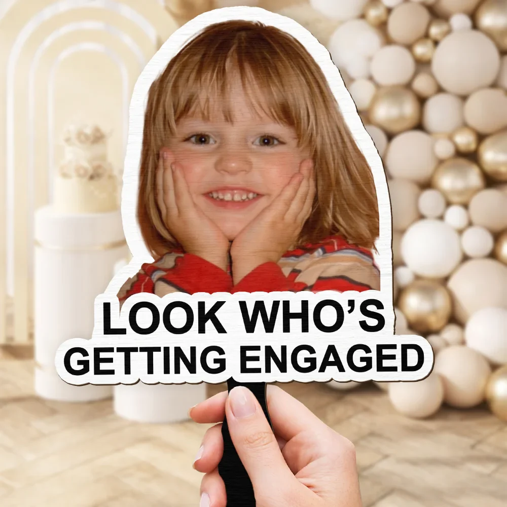 Custom Photo Look Who's Getting Married - Personalized Handheld Fan - Image 4