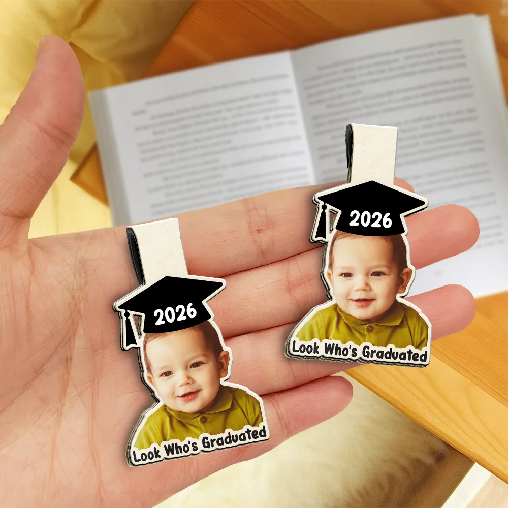 Custom Photo Look Who's Graduated - Personalized Custom Shaped Magnetic Bookmark Clip - Image 4