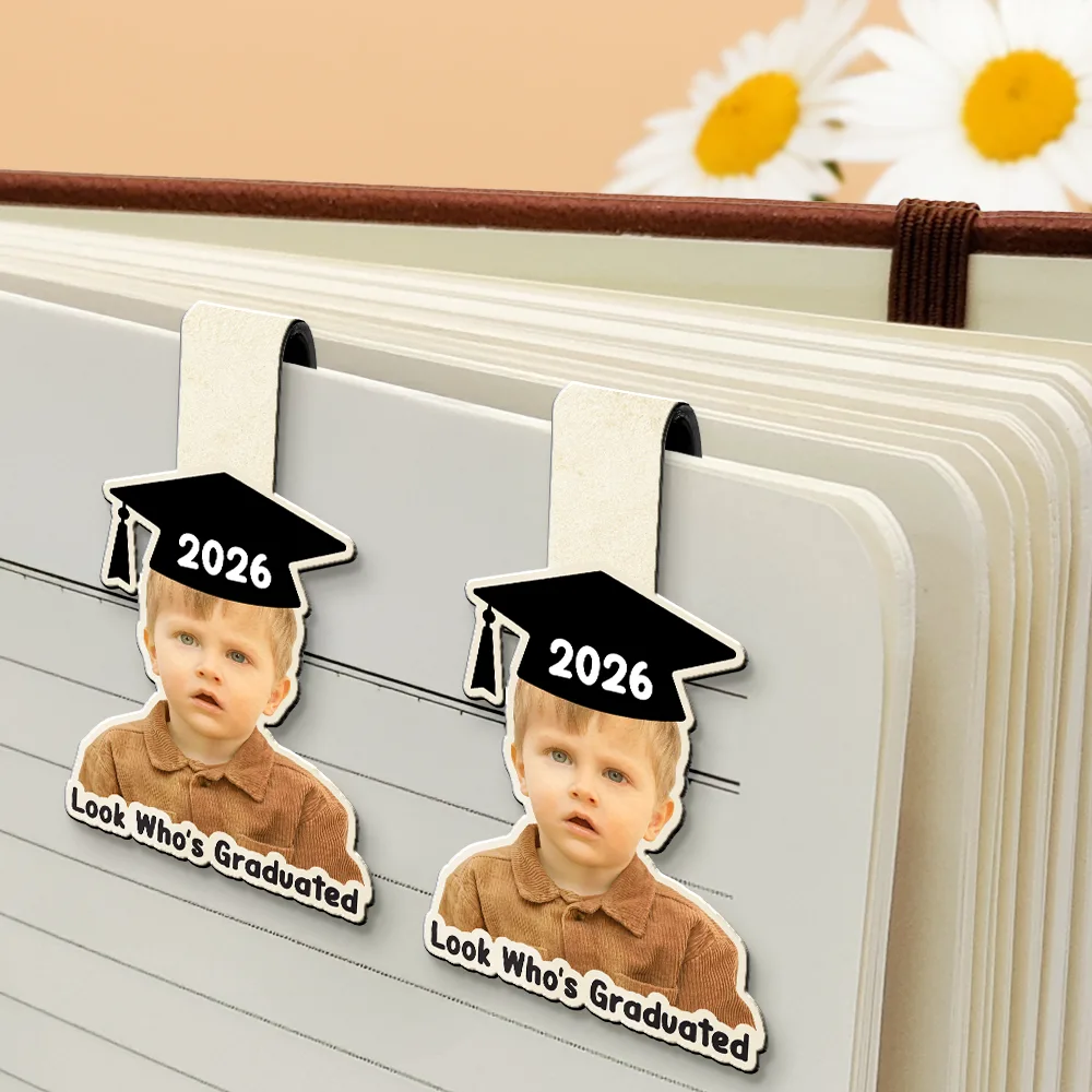 Custom Photo Look Who's Graduated - Personalized Custom Shaped Magnetic Bookmark Clip - Image 5