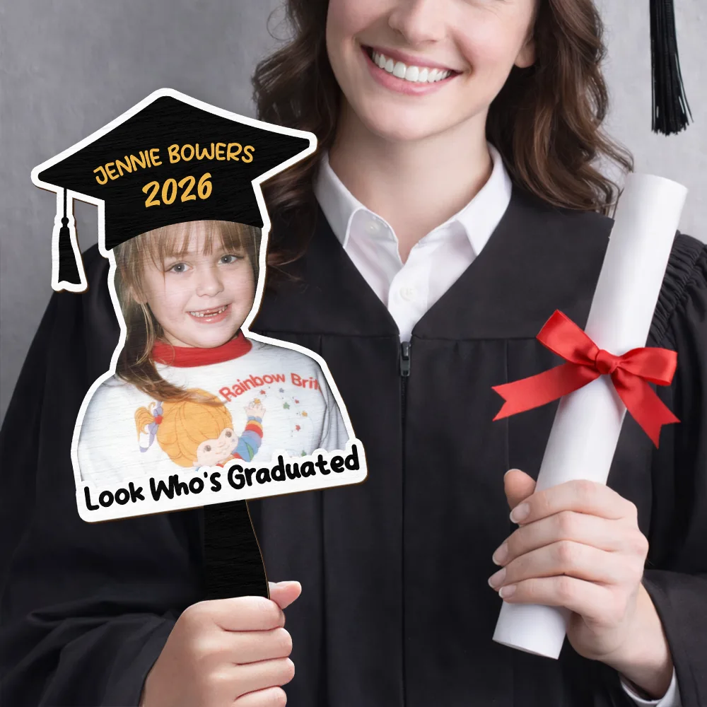 Custom Photo Look Who's Graduated - Personalized Graduation Handheld Fan - Image 7