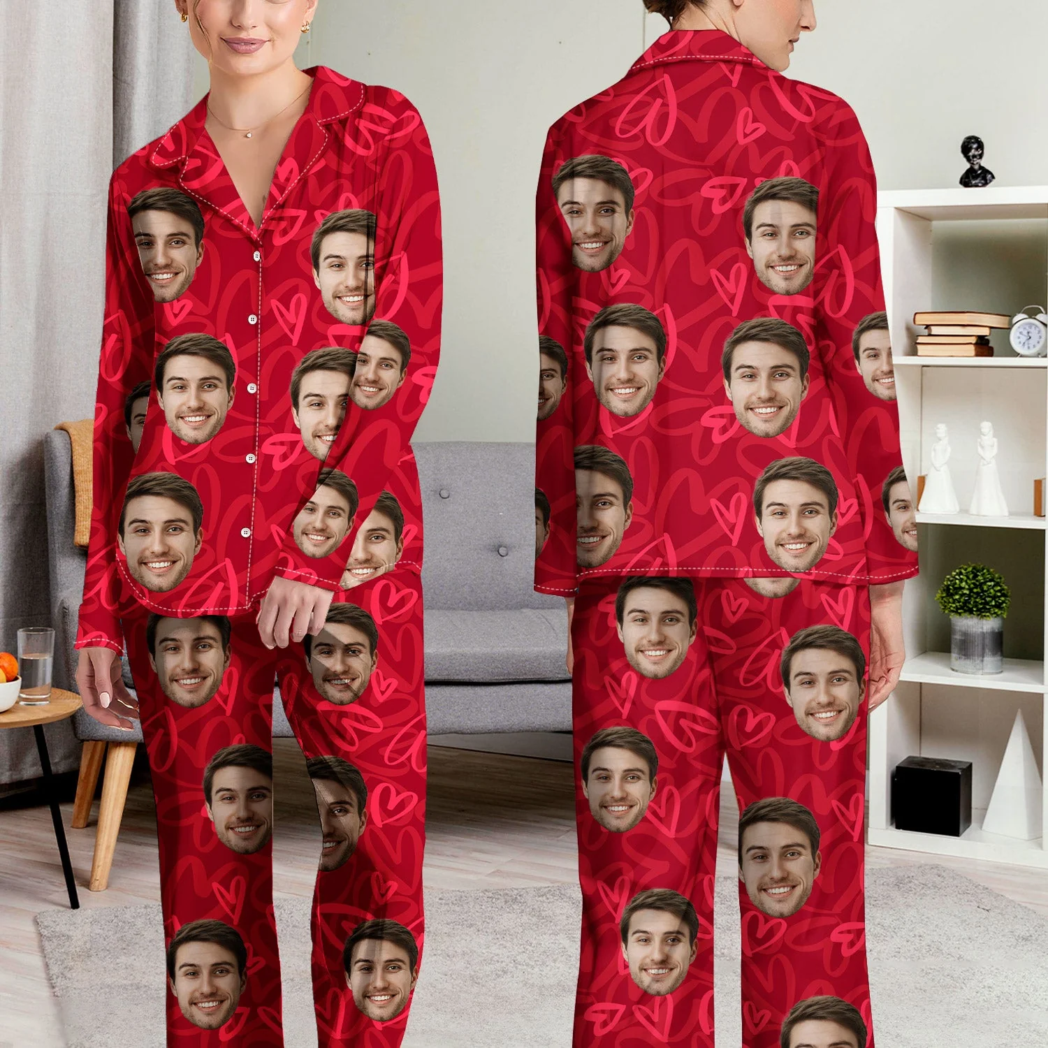 Custom Photo Love - Birthday, Anniversary Gift For Spouse, Husband, Wife, Couple - Personalized Long Pajamas Set - Image 5