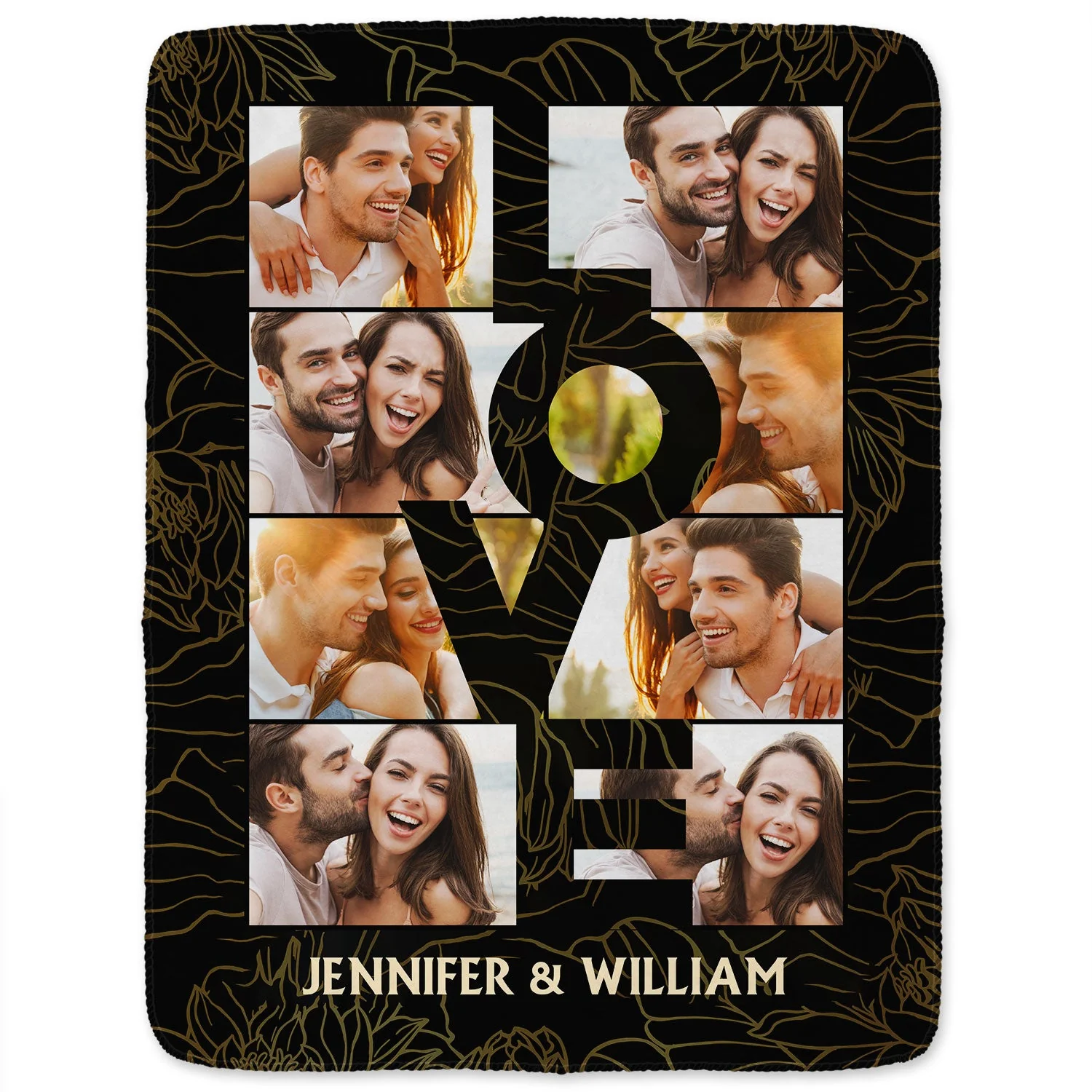 Custom Photo Love Couple - Gift For Couples - Personalized Fleece Blanket, Sherpa Blanket - Image 2