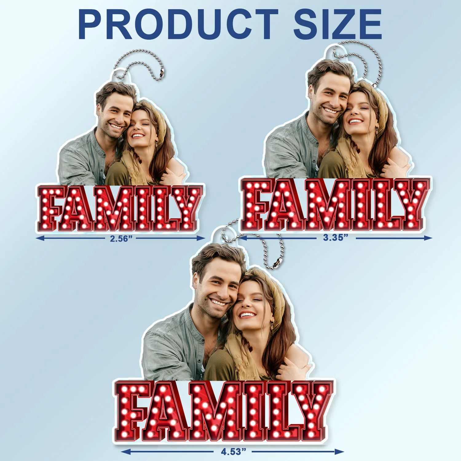 Custom Photo Love Family Couples - Anniversary Gift For Spouse, Lover, Family - Personalized Acrylic Car Hanger - Image 5