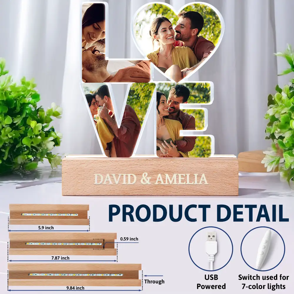 Custom Photo Love You And Keep You Forever - Personalized Custom Shaped LED Light - Image 6