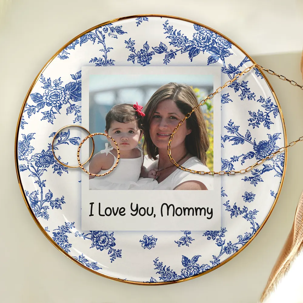 Custom Photo Love You Mom Nana Polaroid - Personalized Ring Dish - Image 4