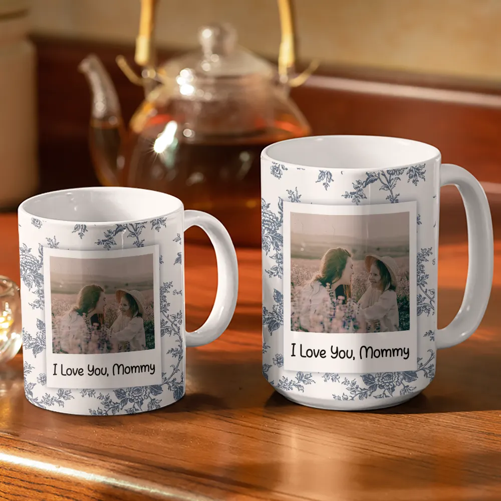 Custom Photo Love You Mom Nana Polaroid - Personalized White Edge-to-Edge Mug - Image 3