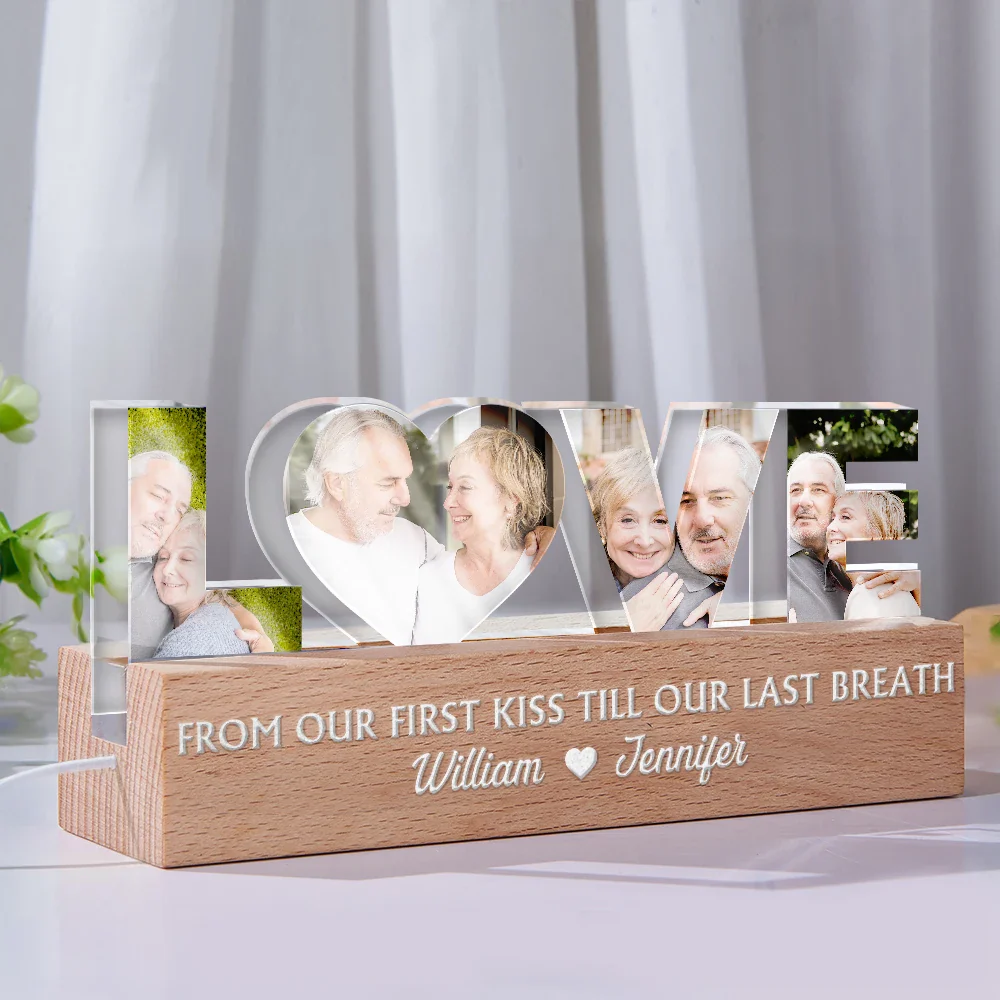 Custom Photo Love You To The Moon And Back - Personalized Custom Shaped LED Light - Image 2