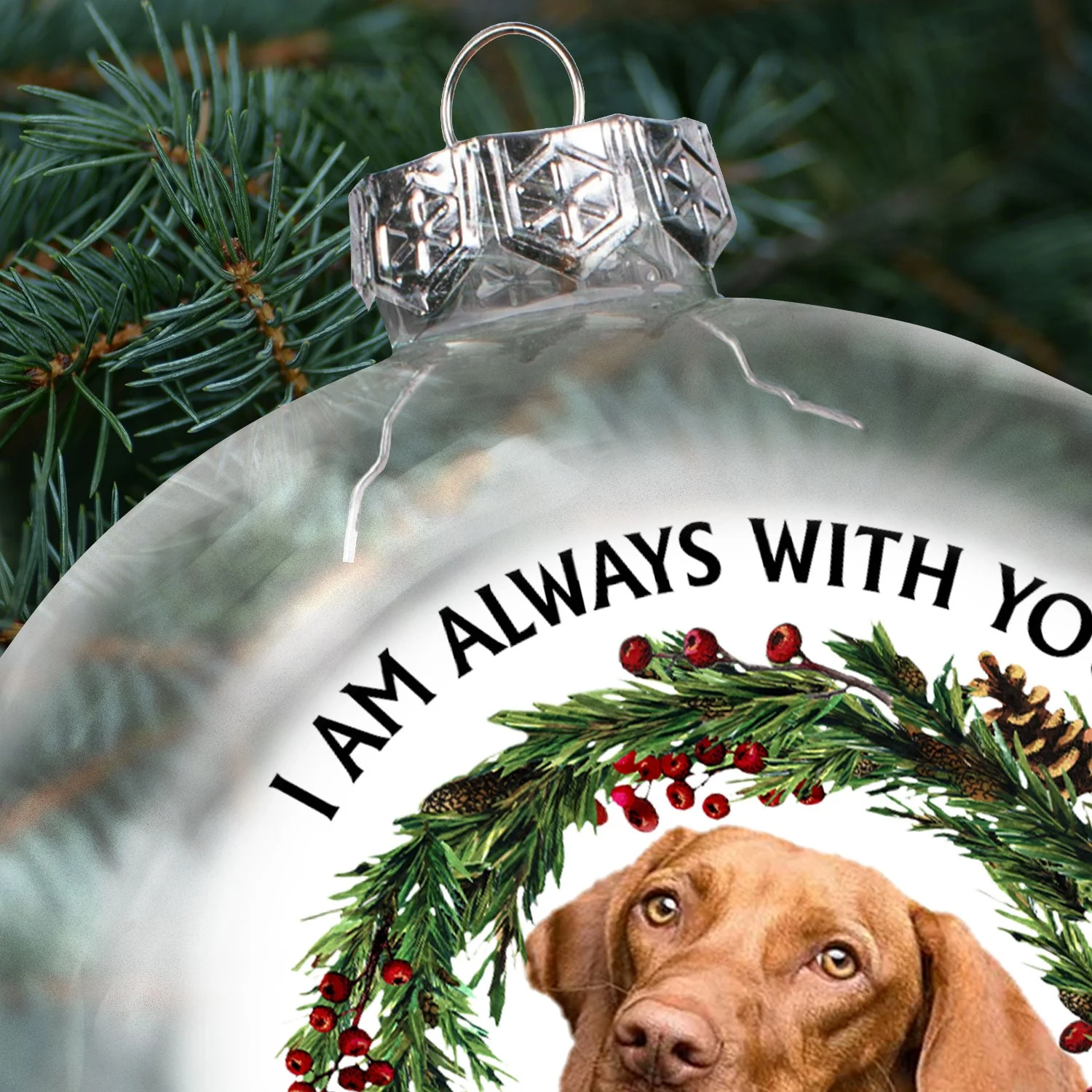 Custom Photo Lovely Dogs Cats Forever In My Heart - Christmas Memorial Gift For Pet Lovers - Personalized Clear Flat Ball Ornament - Image 5