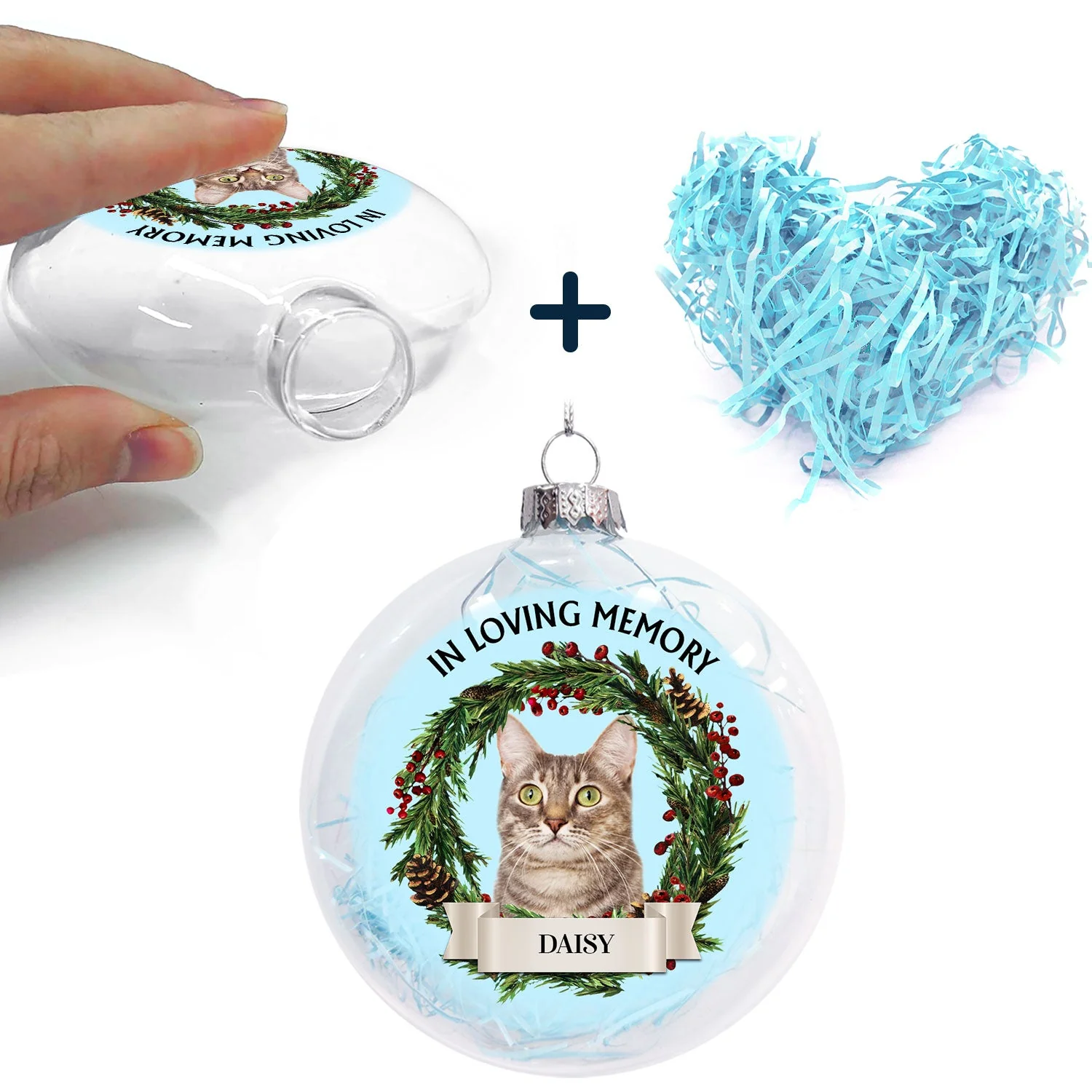Custom Photo Lovely Dogs Cats Forever In My Heart - Christmas Memorial Gift For Pet Lovers - Personalized Clear Flat Ball Ornament - Image 6