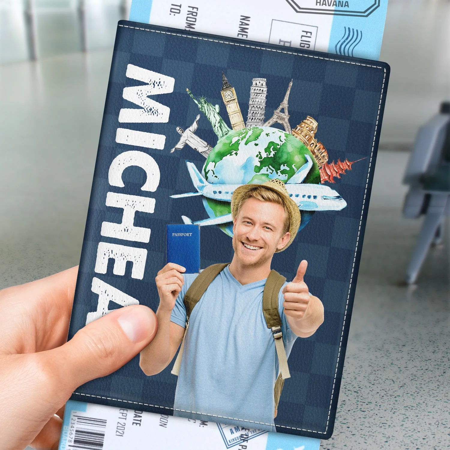 Custom Photo Loves Traveling - Birthday Gift For Him, Her, Family, Trippin', Vacation Lovers - Personalized Passport Cover, Passport Holder - Image 4