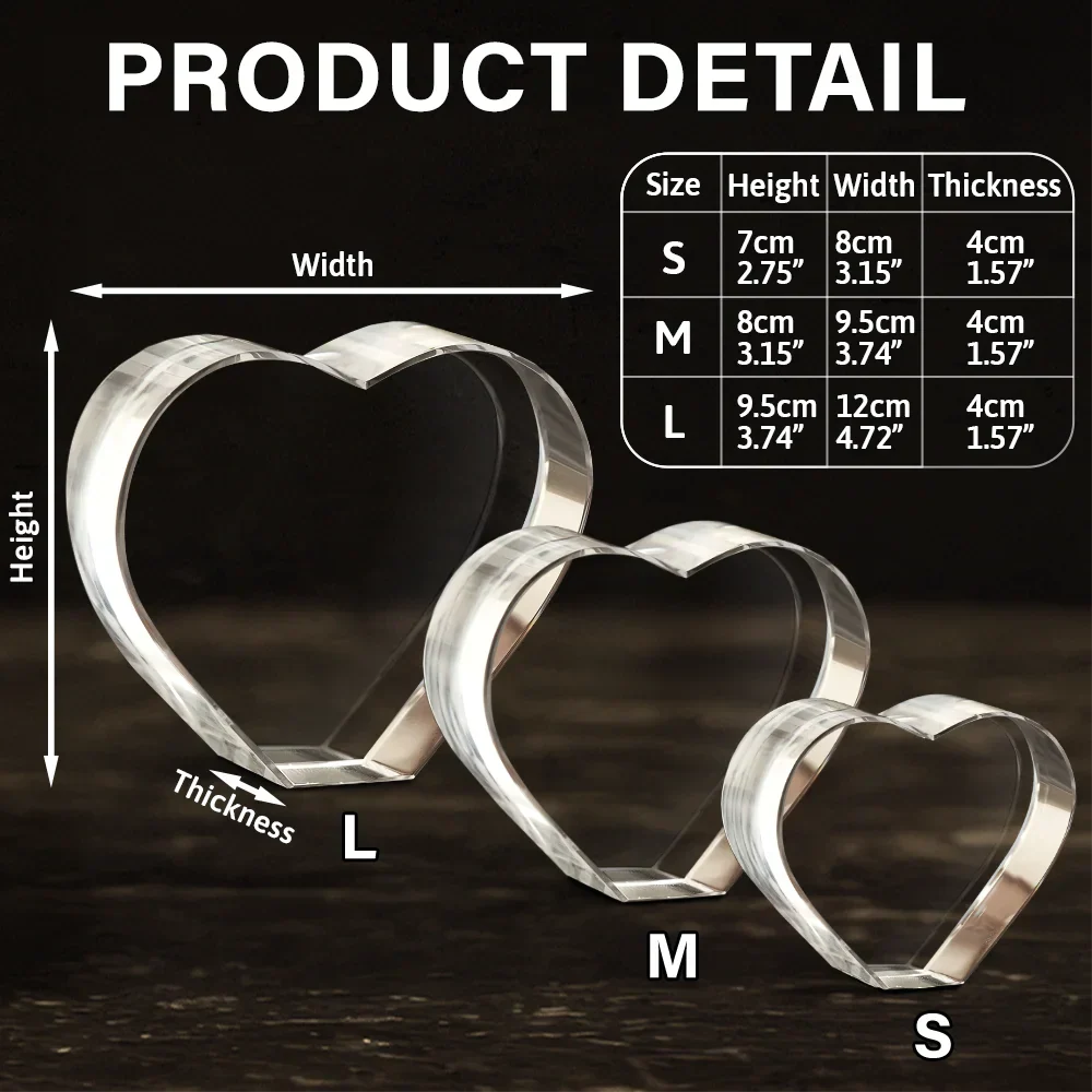 Custom Photo Loving Couple Family - Personalized Crystal Heart - Image 6