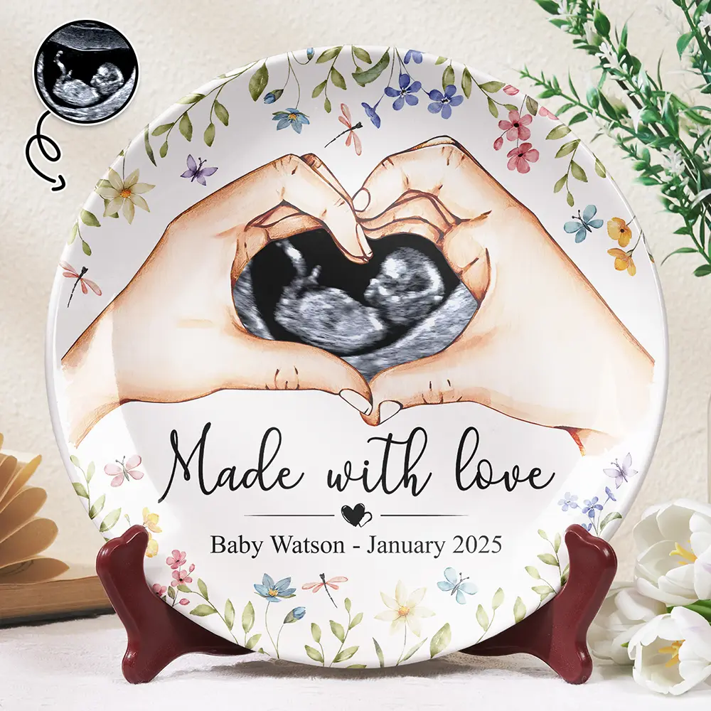 Custom Photo Made With Love - Personalized Ceramic Plate