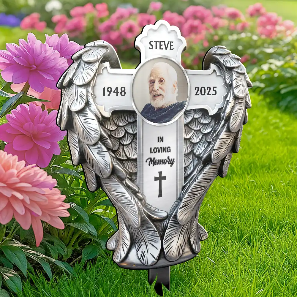Custom Photo May God BLess You And Keep You - Personalized Metal Garden Stake - Image 4