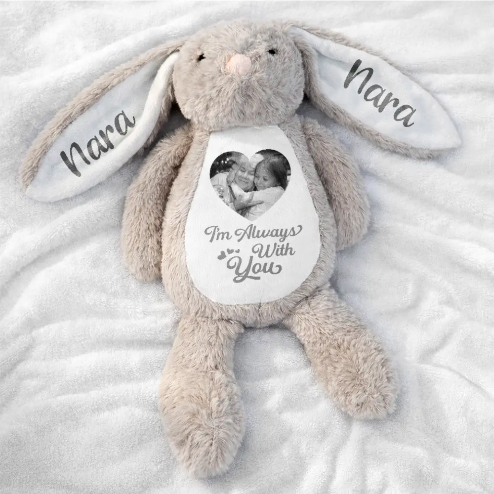 Custom Photo Memorial A Cuddle From Heaven - Personalized Soft Toy Bunny - Image 2