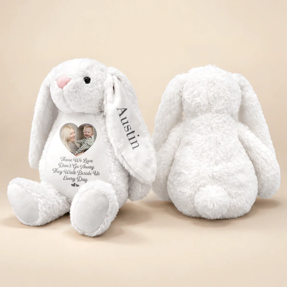 Custom Photo Memorial A Cuddle From Heaven - Personalized Soft Toy Bunny - Image 4