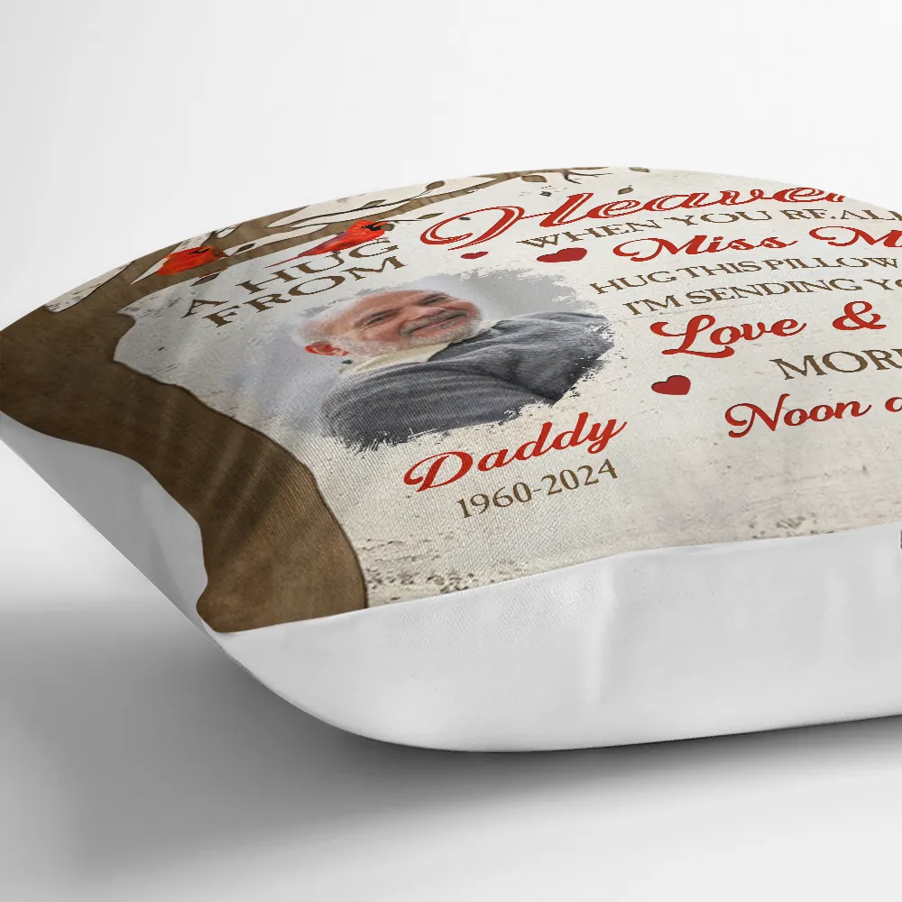 Custom Photo Memorial A Hug From Heaven - Personalized Pillow - Image 3