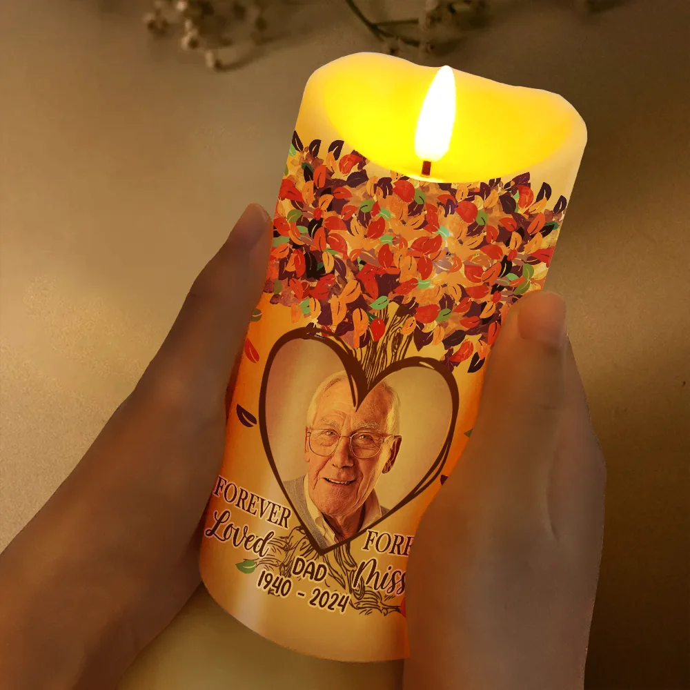 Custom Photo Memorial A Limb Has Fallen From Our Family Tree - Personalized Flameless LED Candle - Image 3
