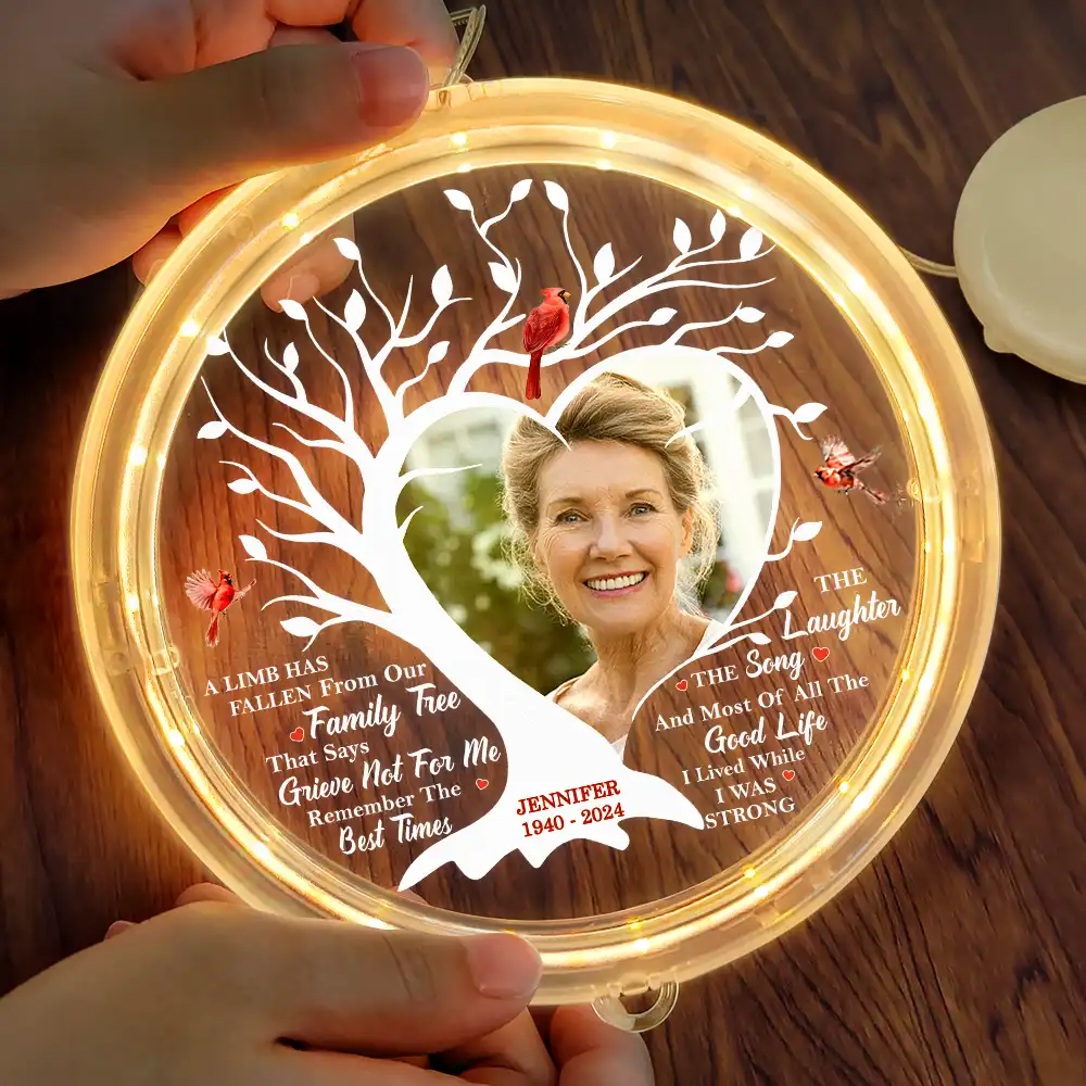 Custom Photo Memorial A Limb Has Fallen From Our Family Tree - Personalized LED Pendant Light - Image 3